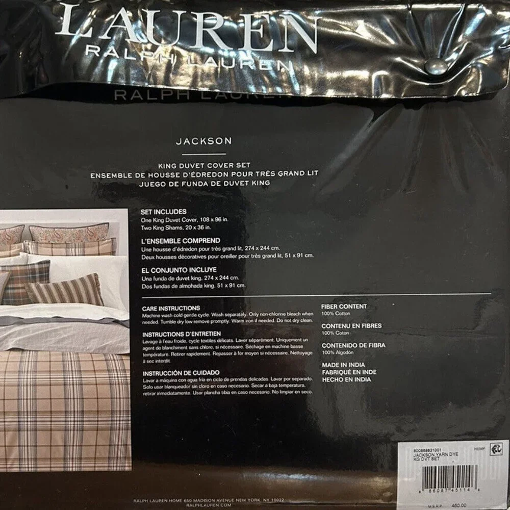 Lauren Ralph Lauren Jackson Plaid Reversible Duvet Cover Set